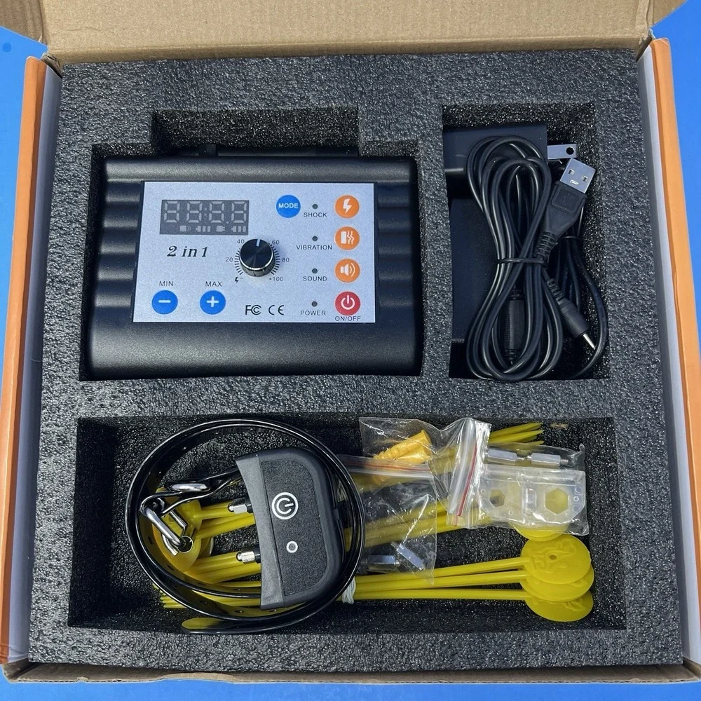 Justpet 2in1 Dog Training Collar Wireless Fence System Rechargeable Pet Trainer